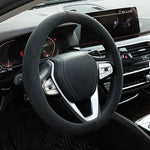 Premium Suede Steering Wheel Cover 37-38cm - Universal Fit | Breathable Leather